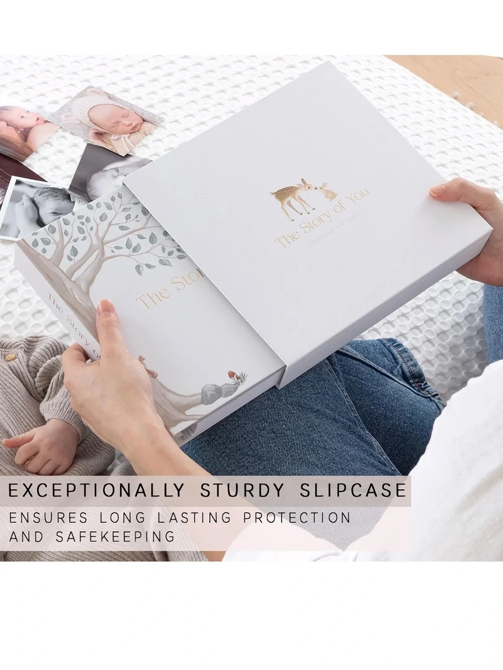 The Story of You Baby Memory Book - White Woodland Keepsake